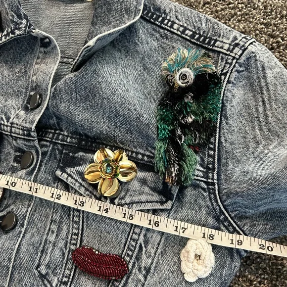 ALICE + OLIVIA EMBELLISHED DENIM JACKET SZ XS - Picture 10 of 13